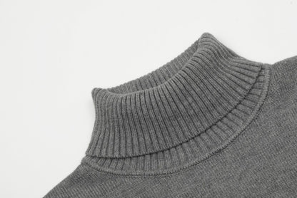 Am1 2024SS classic gray jacquard big heart turtleneck sweater