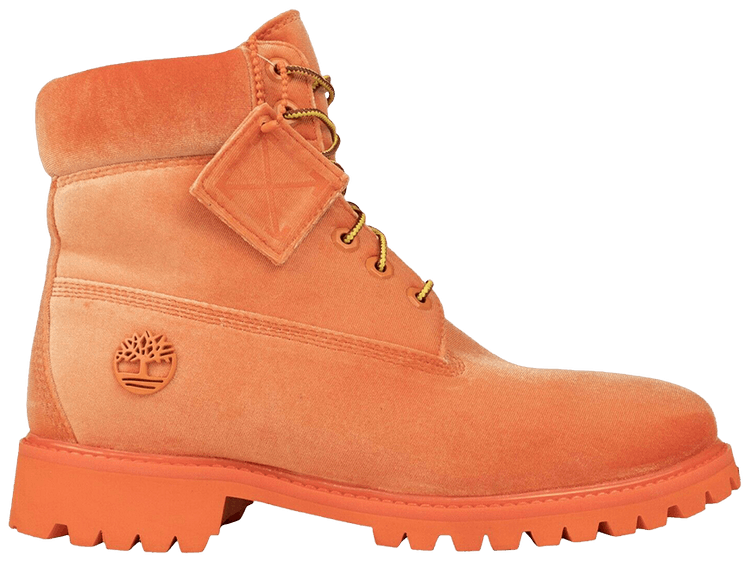 TIMBERLAND X OFF WHITE VELVET BOOTS 'ORANGE'