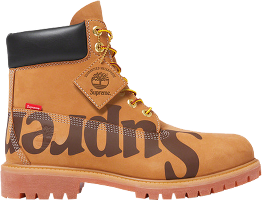 SUPREME X 6 INCH PREMIUM WATERPROOF BOOT 'BIG LOGO - WHEAT'