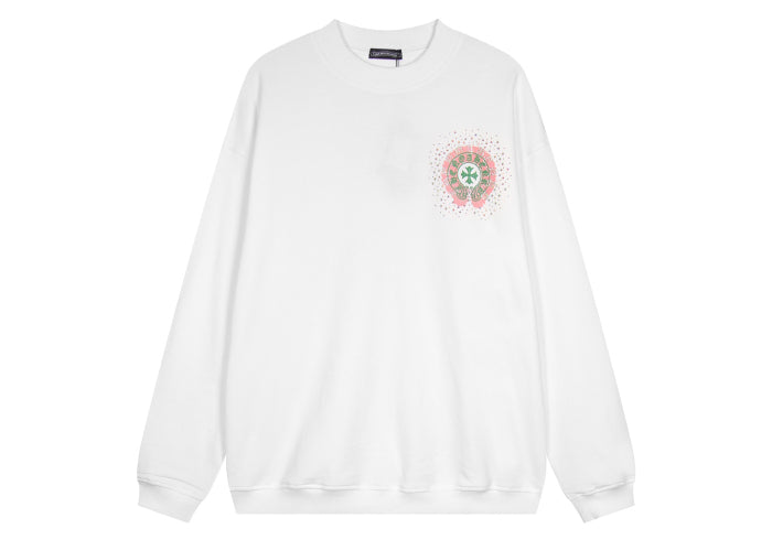 Chrome Hearts latest heavy-weight basic crewneck sweatshirt in white