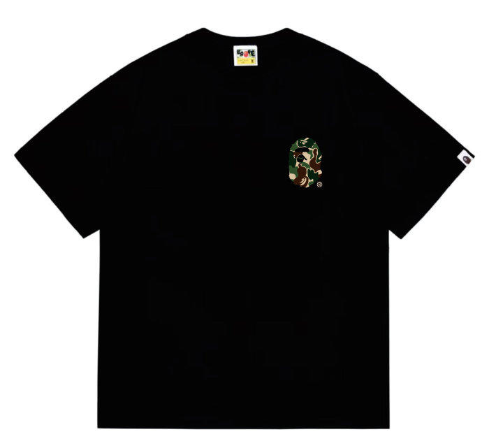 BAPE×Stuss! Green Color Camo By Bathing Tee