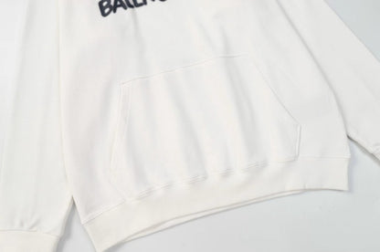 Balenciag* Large Fit Hand-Drawn BB Icon Hoodie