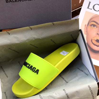 Balenciag* Pool Slide Lime