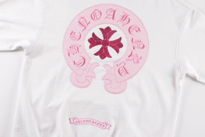 Chrome Hearts latest basic crewneck sweatshirt White/Pink